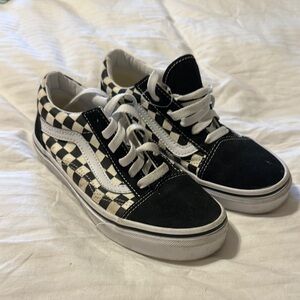 Vans Kids Black and White Checkered Sneakers